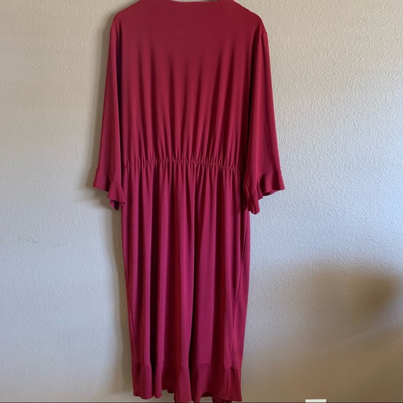 ASOS Curve Wrap Front Midi Dress With Frill Detail Size 20 - Picture 7 of 10